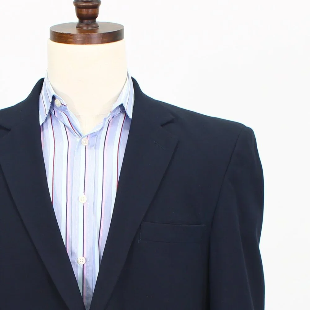 Croft & Barrow 42R Navy Solid 2-Button Sport Coat Blazer Jacket T653